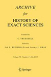 Archive For History Of Exact Sciences杂志