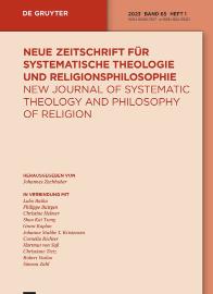 Neue Zeitschrift Fur Systematische Theologie Und Religionsphilosophie